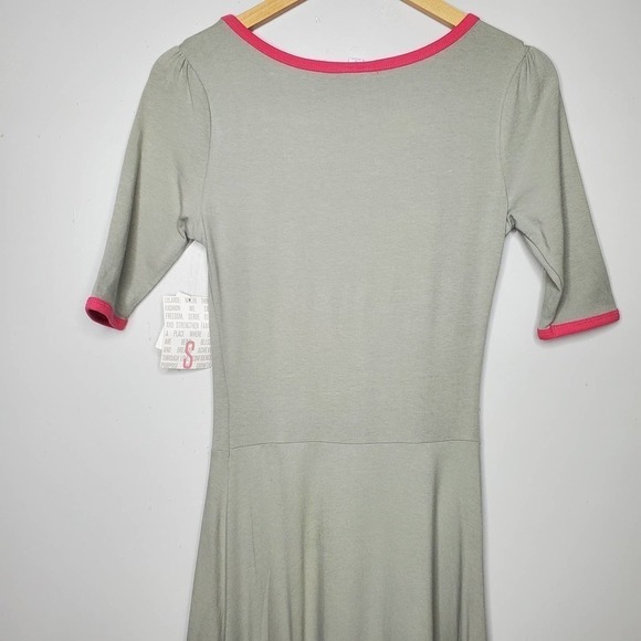 LuLaRoe Ana Maxi Dress Gray Pink Sz S - Picture 5 of 11